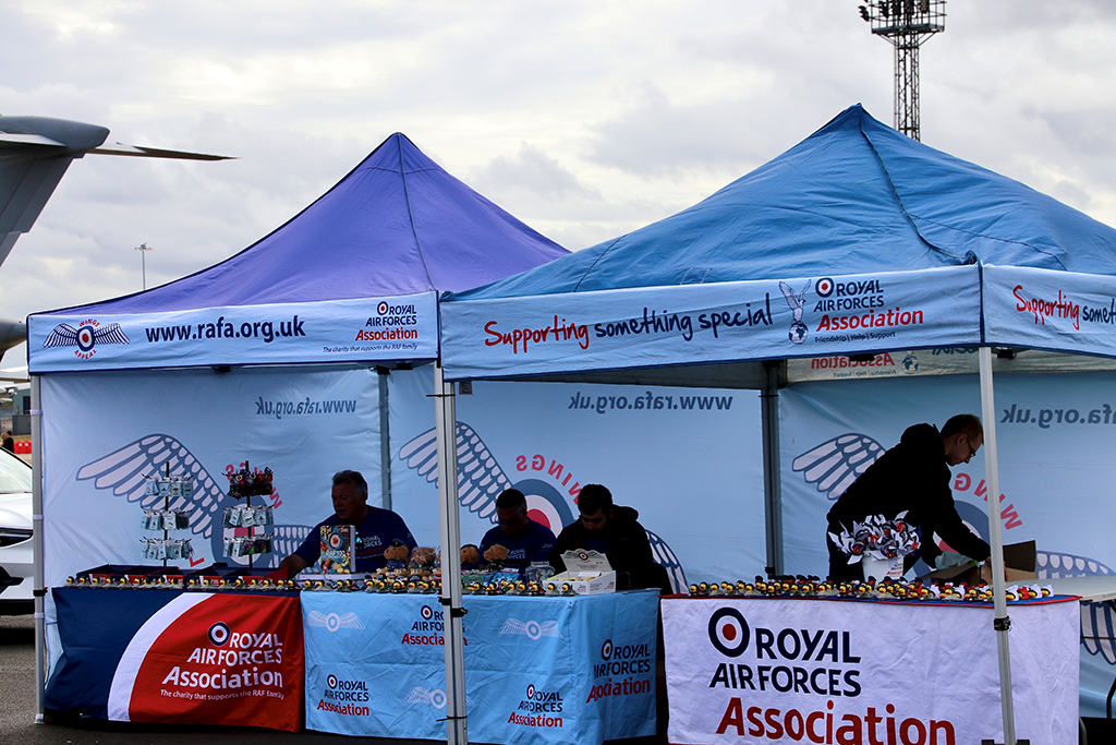 A view of the RAF Association stall and staff